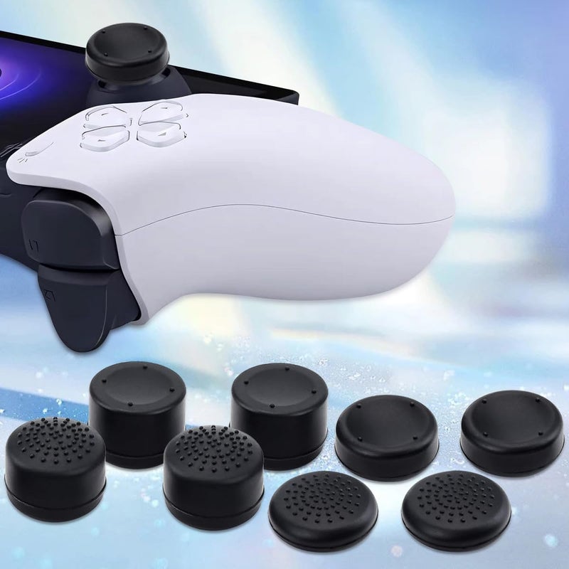 Sunmike PS Portal Thumb Grips Caps, Full Protection Analog Stick Cover Silicone Joystick Caps Anti-Scratch & Anti-Slip Thumbstick Replacement Covers for PS Portal Accessories 8 Pcs in 4 Size - Black - Image 5